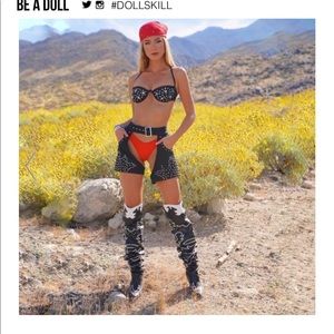 Rave Dollskill Studded Elliot Bra Jailhouse Chaps